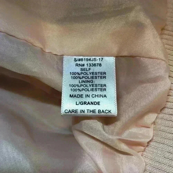 Love Tree Light Pink Soft Faux Fur Fluffy Bomber Coat Jacket Women Size Large - Picture 13 of 15